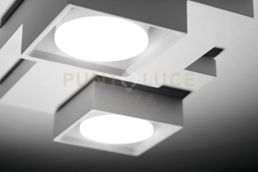 SIBARI lampada da Soffitto 2 Luci in gesso bianco attacco GX53 29x20,7cm