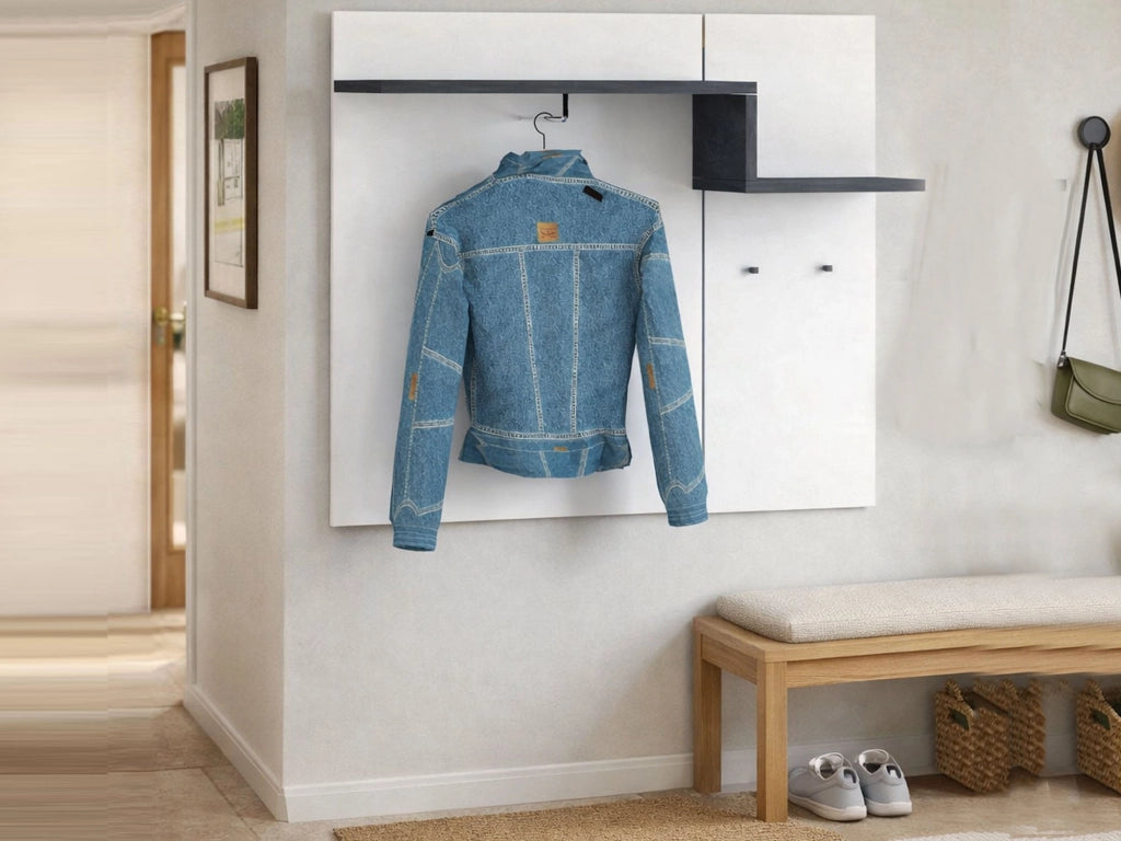 Mugello, Mobile da Ingresso 2 Ripiani Made in Italy, 120x30x100h cm Bianco Lucido