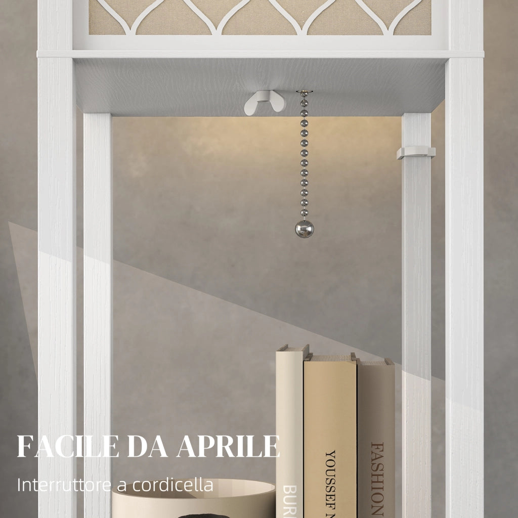 Lampada da Terra 2 in 1 con 3 Ripiani ¨C zephmum ¨C 26x26x160 cm, Bianco