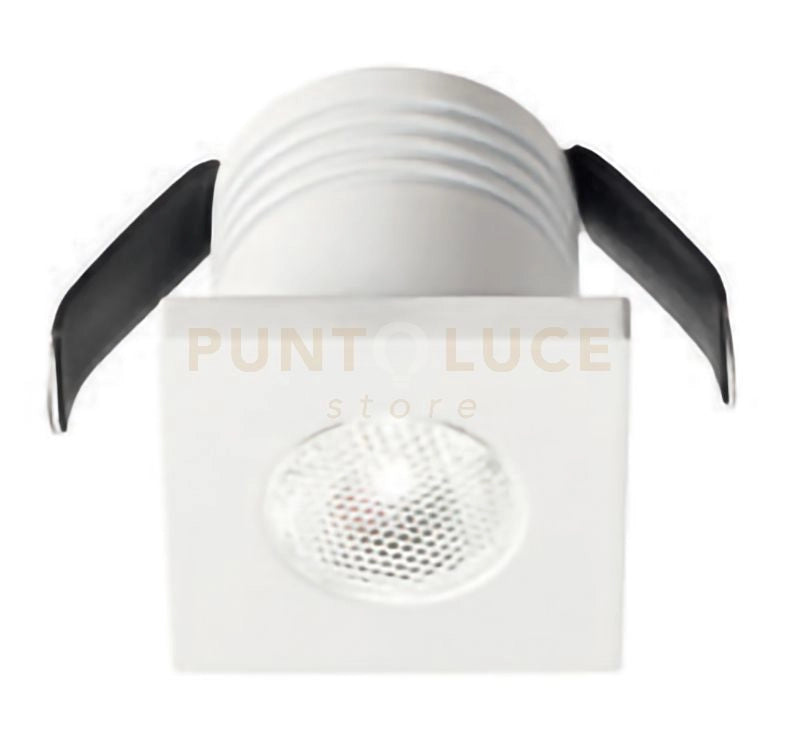 GFA903C- FARETTO DA INCASSO A MOLLA IN ALLUMINIO A LED 3000K 170LM 3W COLORE BIANCO QUADRATO 3,2X3,2CM