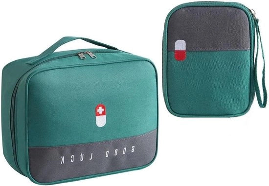 Borsa medica di grande capacità - impermeabile - per uso domestico e viaggi - verde, kit di emergenza medica