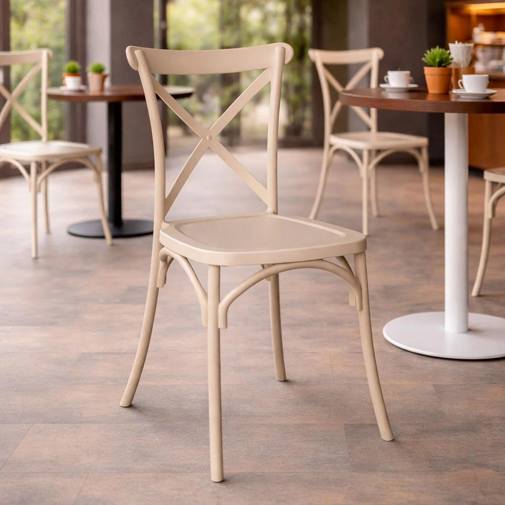 Sedia Sprint in plastica polipropilene beige monoblocco impilabile