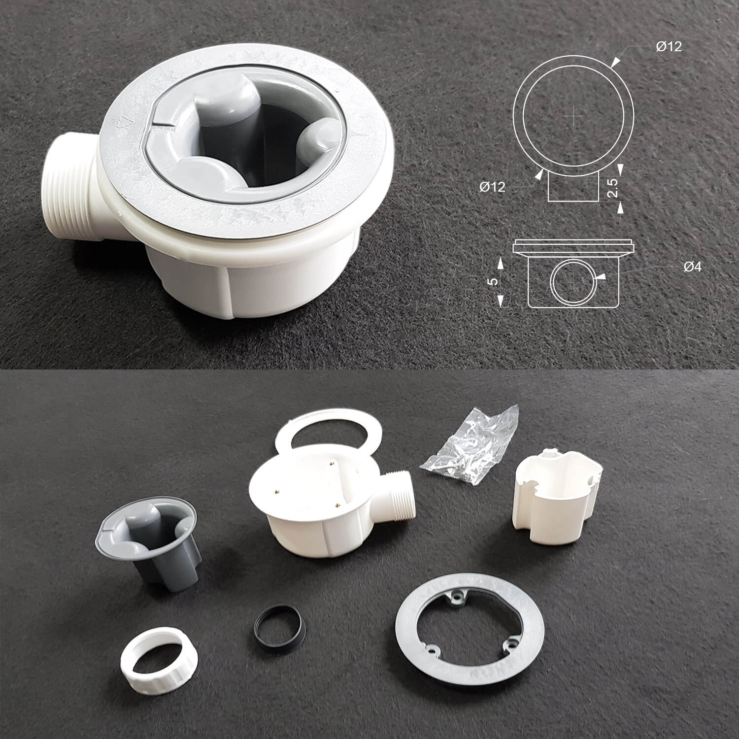 Piatto Doccia in Pietra 80x120 cm Pedrinelli Ardesia Stone Side Grigio Scuro