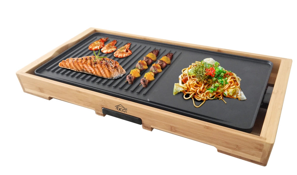 Dcg piastra elettrica st3150 antiaderente con potenza 2000 w colore legno