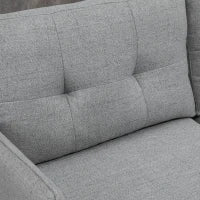 Divano 2 Posti in Tessuto con Cuscini Imbottiti e Gambe in Acciaio 139x68x80cm, Grigio