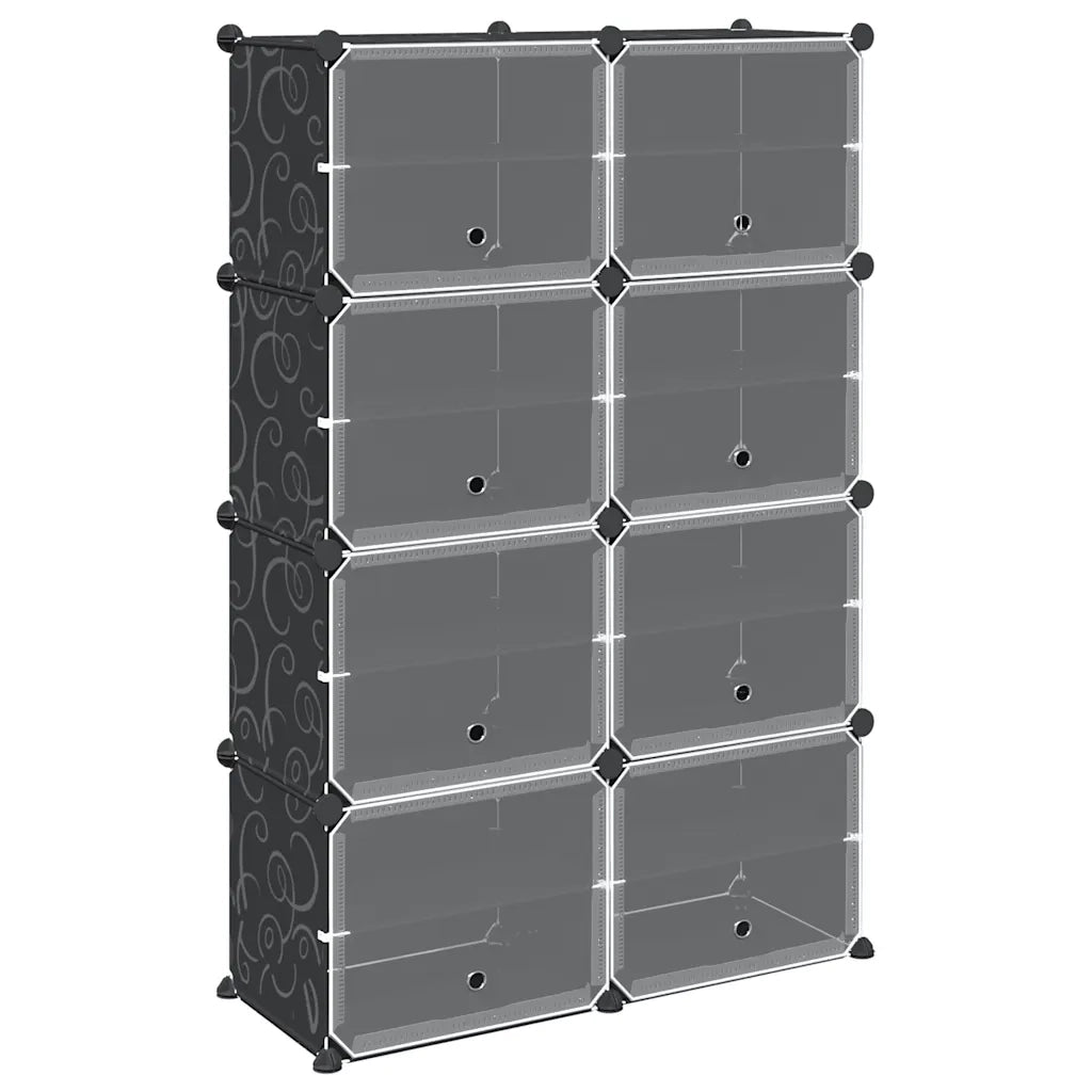 Organizzatore Portaoggetti con 8 Cubi e Ante Trasparenti in PP CFW3159471