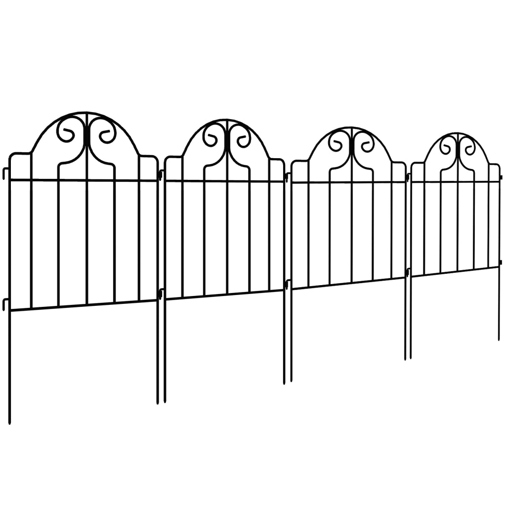 Set 4 Vallas Giardino in Metallo ¨C zephmum ¨C Nero 125x57 cm