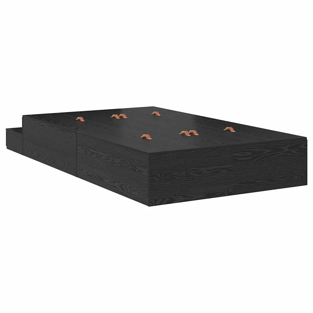 Struttura letto con contenitore con cassetto Rovere Nero 120 cm 3335686