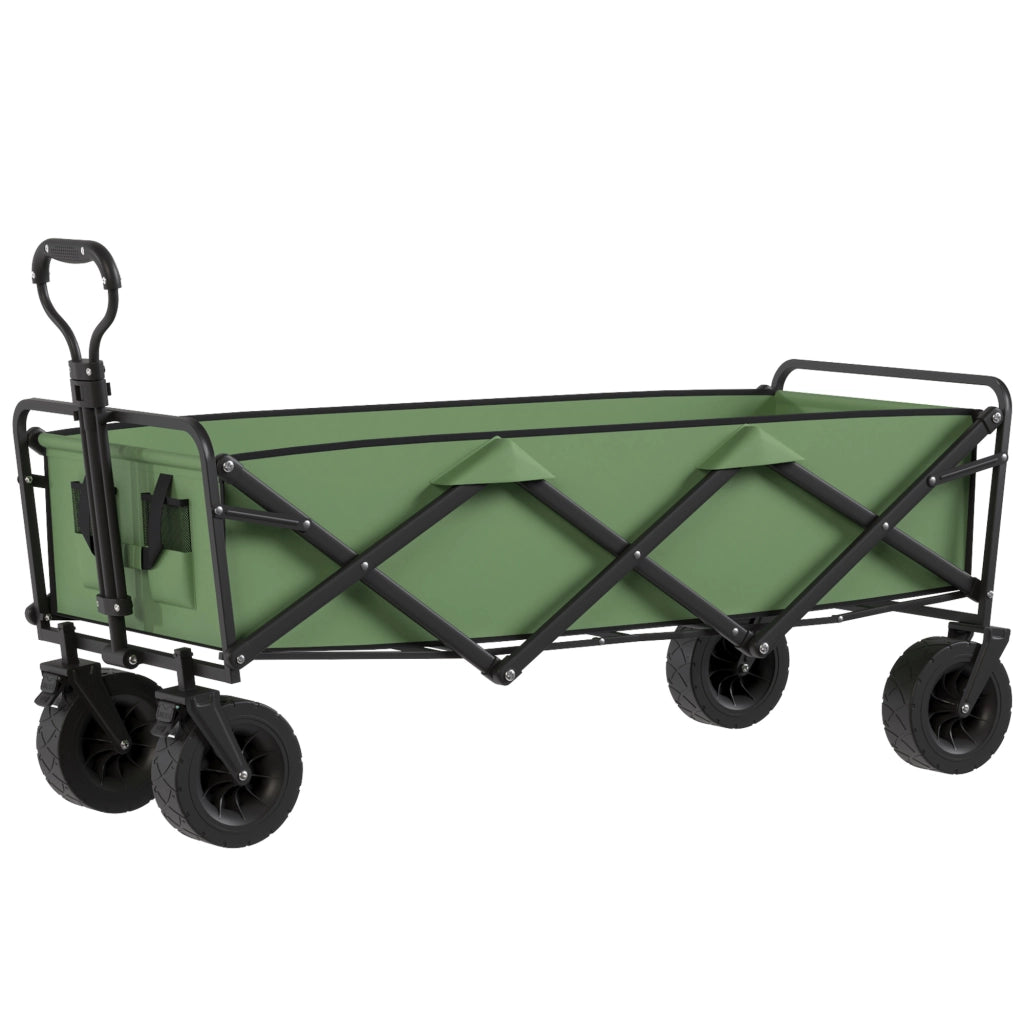 Carrello Giardino Pieghevole 130L con Ruote ¨C zephmum ¨C Verde