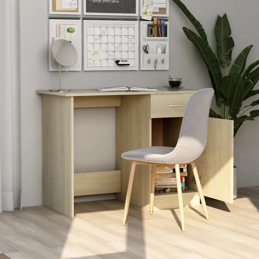 Scrivania Rovere Sonoma 100x50x76 cm in Legno Multistrato 801083