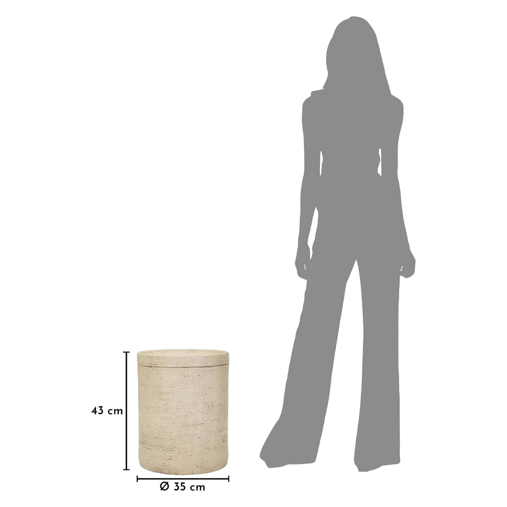 Gaka, Tavolino da Salotto Adatto per Indoor/outdoor, 42x51x42h cm Bianco Marmo