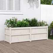 Fioriera da Giardino-Vaso da Esterno Bianca 150x50x50 cm Legno Massello di Pino