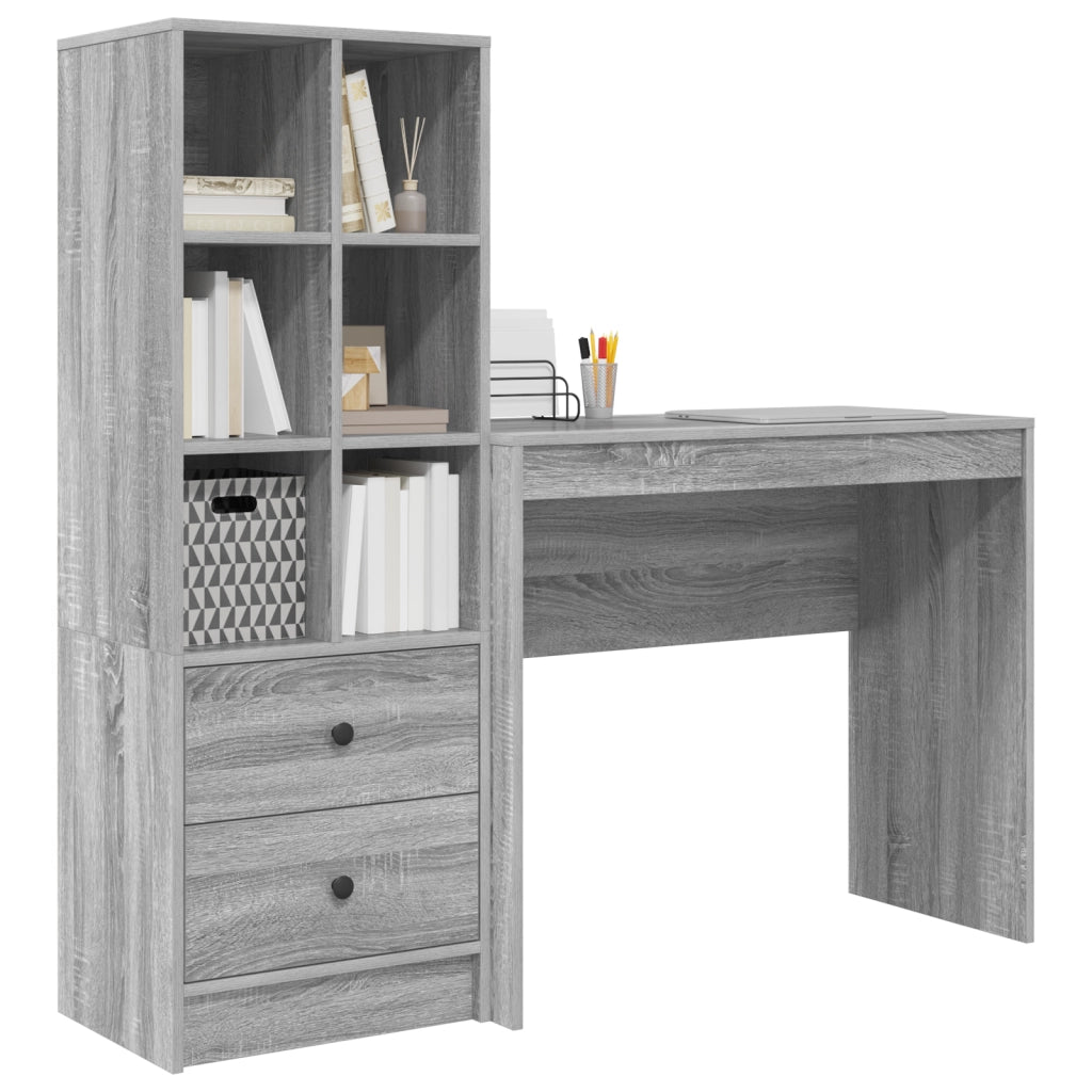 Scrivania con Storage Grigio Sonoma Legno Ingegnerizzato