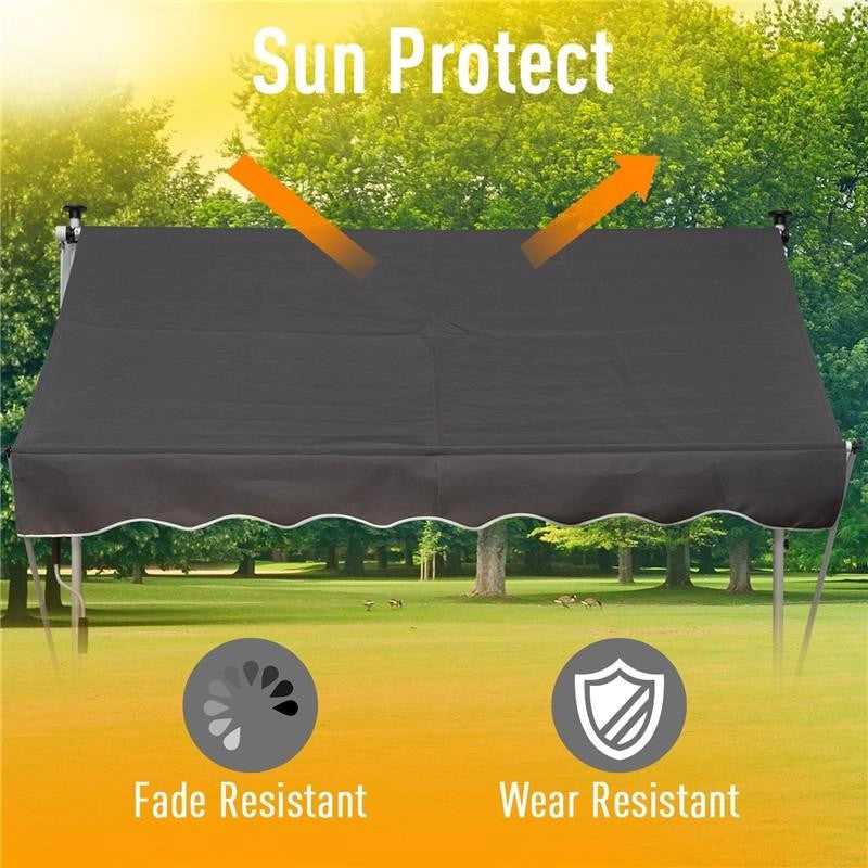 TENDA DA SOLE CON MANOVELLA E ANGOLO REGOLABILE 200 X 150 CM GRIGIA
