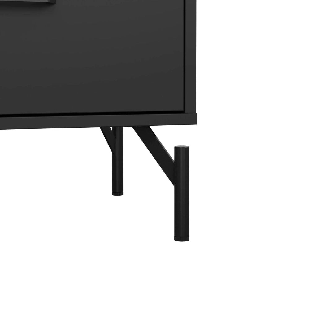 Cassettiera Theodule, Settimino multiuso, Comò camera da letto, Mobile con cassetti, 99x40 h77 cm, Nero