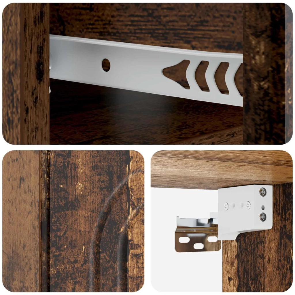 Mobiletto da notte a muro Legno antico 49 x 34,5 x 20 cm 898121