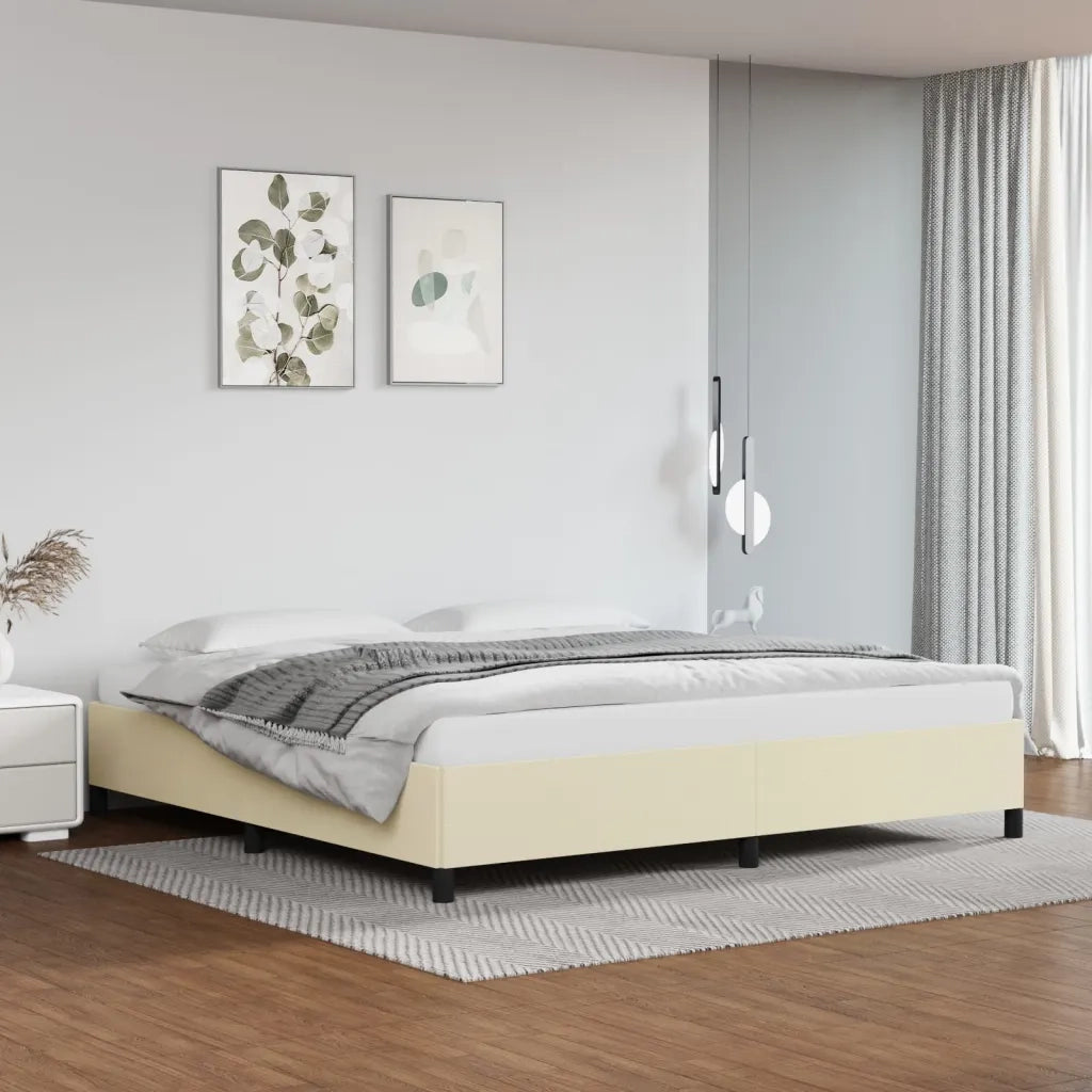 Giroletto-Struttura Letto Crema 200x200 cm in Similpelle
