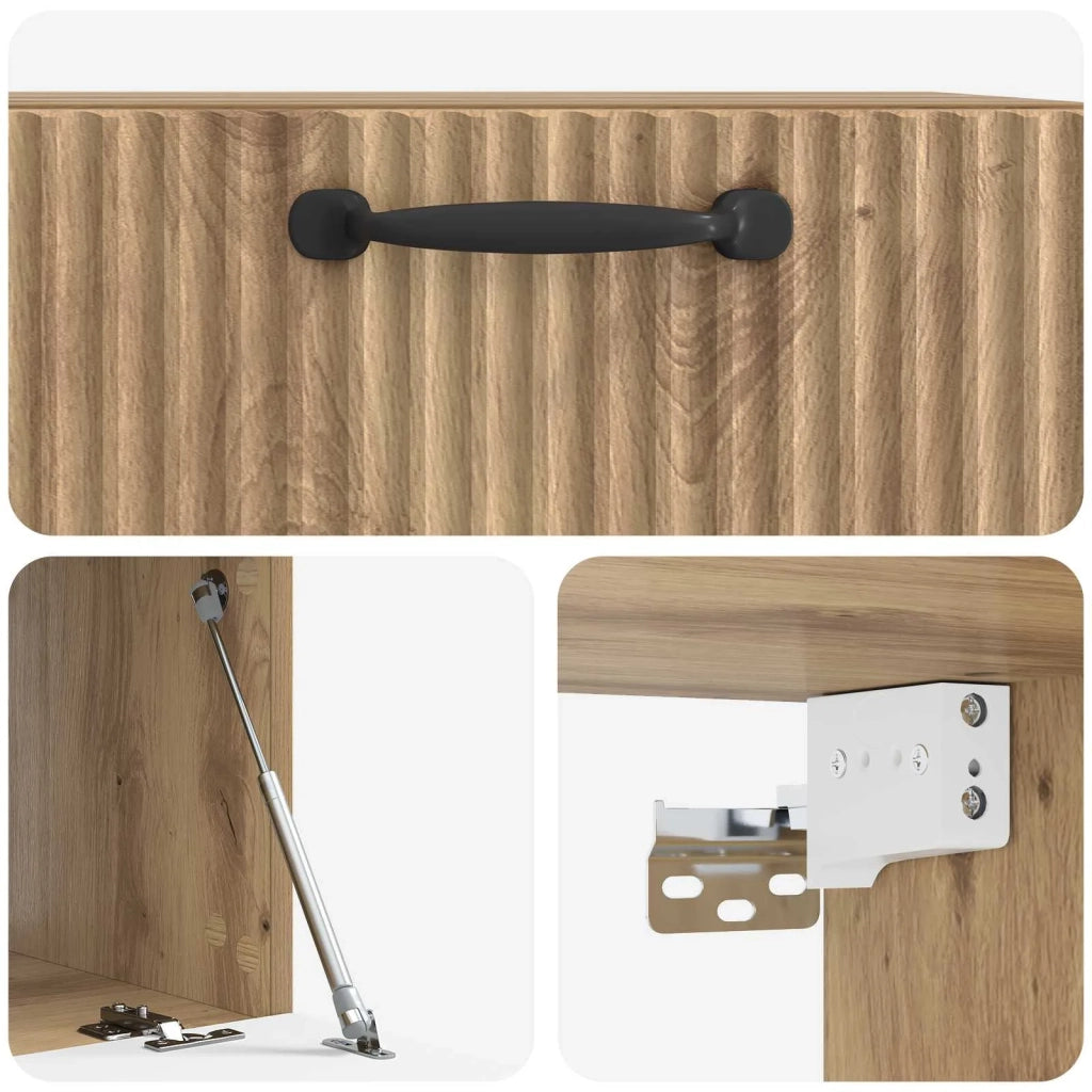 Mobile Porta TV da Muro Rovere Artigianale 59,5 x 41 x 30 cm