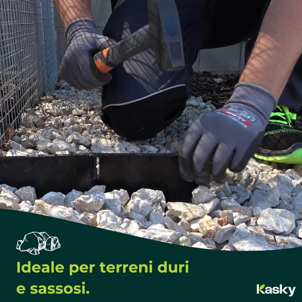 Bordura per Giardino Facile da Montare - È Sufficiente Martellarlo, Nessuna Trincea da Scavare - Bordatura per Aiuola Molto Stabile e Flessibile - Bordo in Plastica Riciclata - 10,7 m