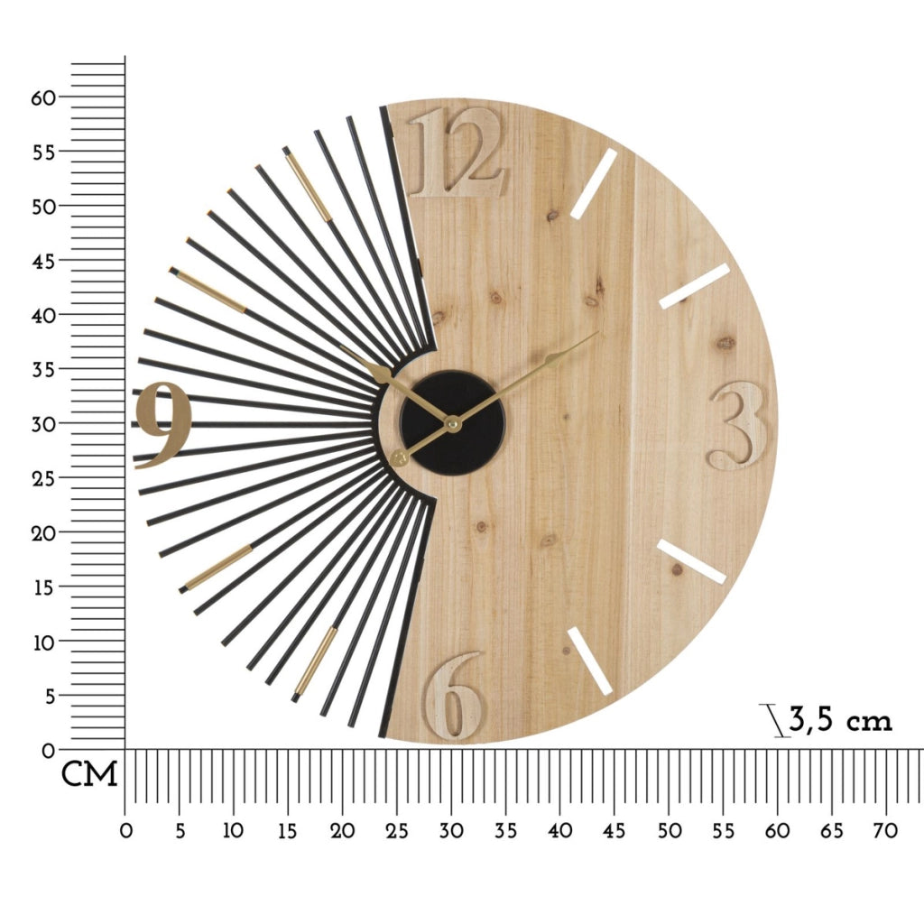 Orologio da parete Wordy in ferro e legno multicolor