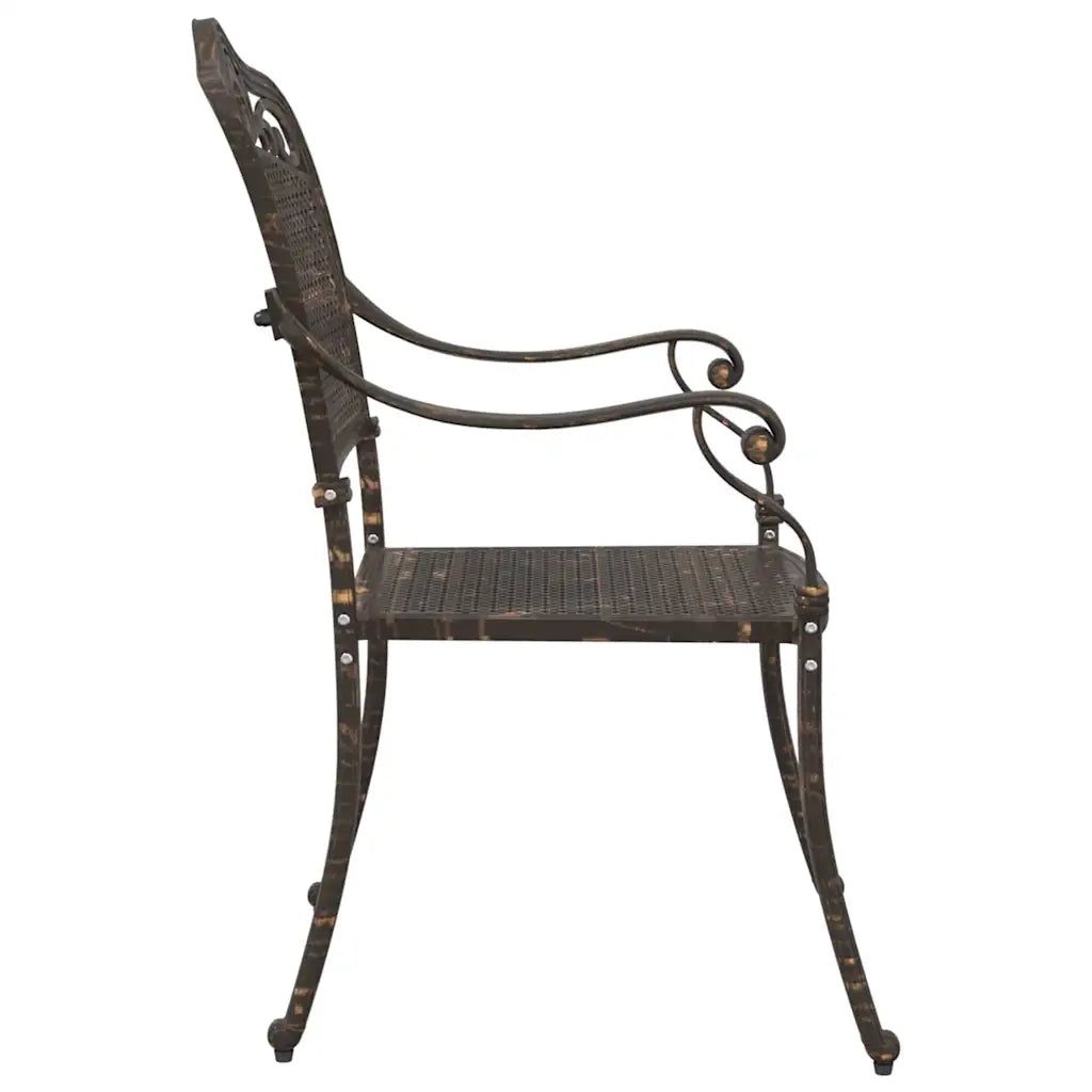 Sedia da Giardino 2 pz | Sedie da Esterno Bronzo 55 x 55 x 92,5cm Alluminio
