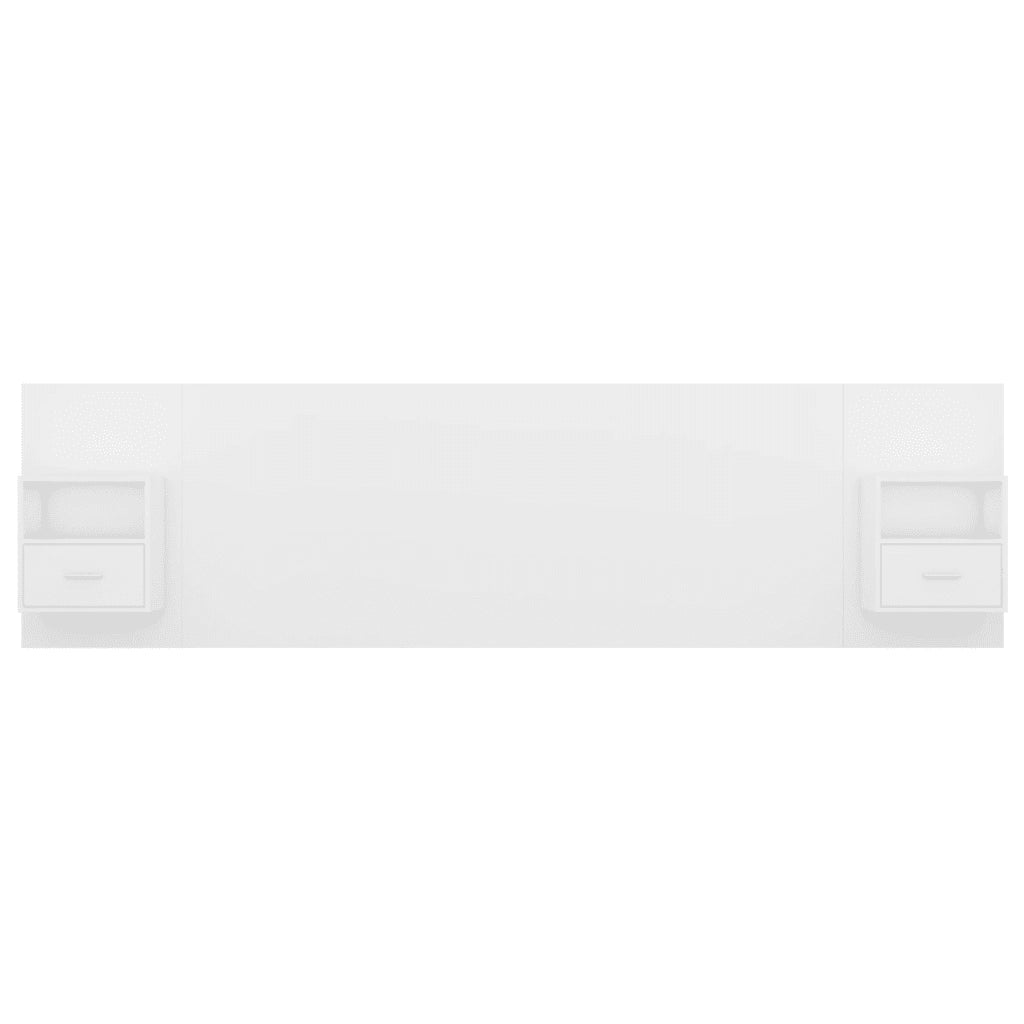 Testiera per Letto con Armadietti in Legno Multistrato Bianco cod mxl 52672