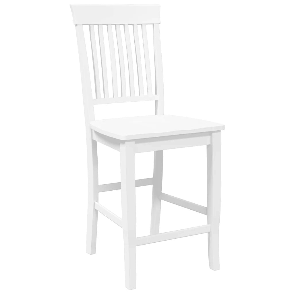 Sgabelli da Bar 2 pz Bianchi in Legno Massello di Hevea 4102574