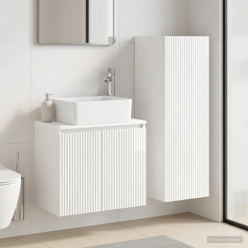 Set di mobili per il bagno 2 pz Bianco Lucido 3406127