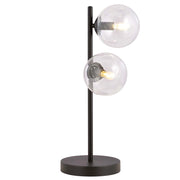 Lampade Da Scrivania Minimal Durga Acciaio Nero Trasparente 2 Luci E14 Ip20