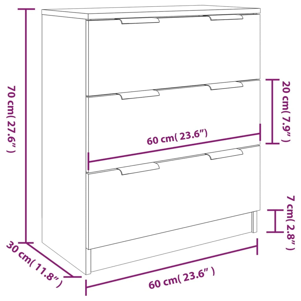 Buffet credenza cassettiera mobile contenitore organizer cucina soggiorno soggiorni 3 pz derivati ​​del legno bianco 02_0037016