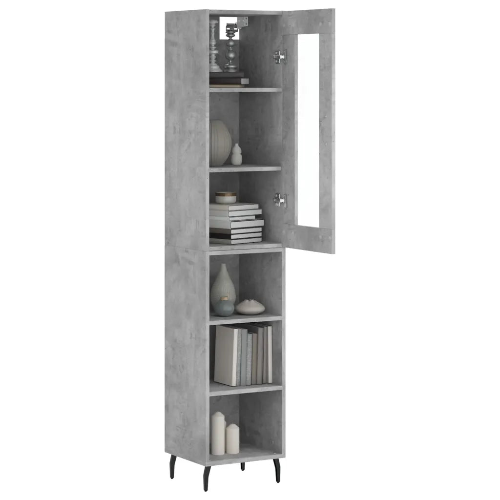 Credenza Grigio Cemento 34,5x34x180 cm in Legno Multistrato 3199381