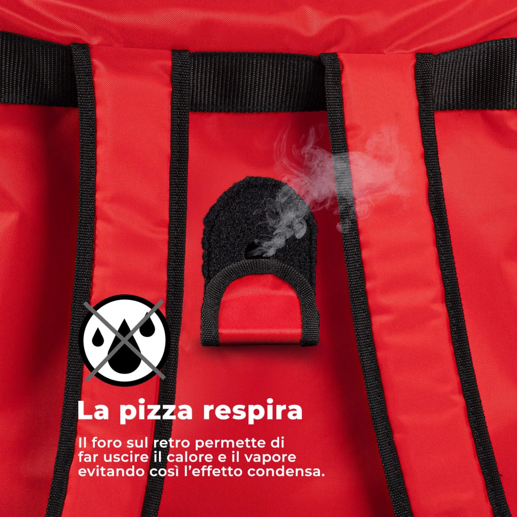 Zaino Termico Rigido Magnetico Porta Pizze da Asporto 10 Cartoni Safemi Magnetic 10 Rosso