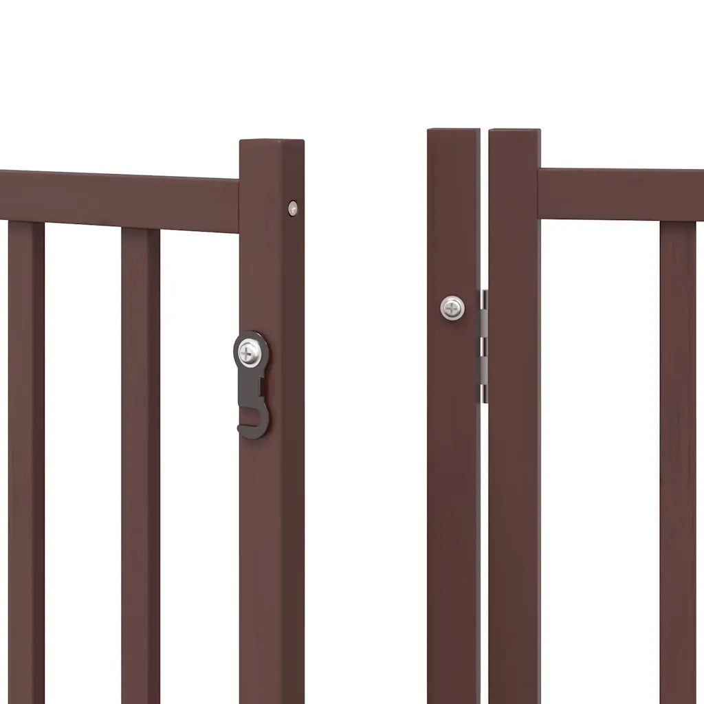 Cancello Cani Porta Pieghevole Marrone 12 Pannelli 960cm Pioppo CFW9179809