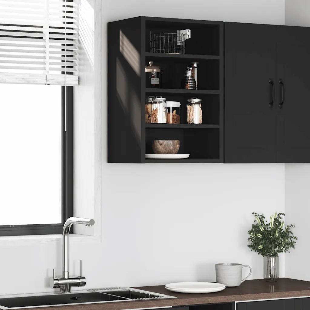 Mobile Pensile “Riga” Nero 40x29,5x60 cm in Legno Multistrato 854176
