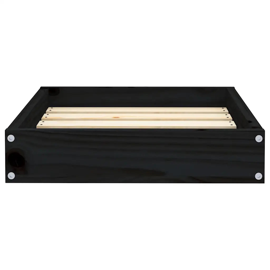 Cuccia per Cani Nera 51,5x44x9 cm in Legno Massello di Pino 820850