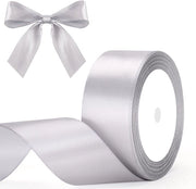 Cadeaulint Decorativo in Tessuto Satinato Grigio Argento 40 mm