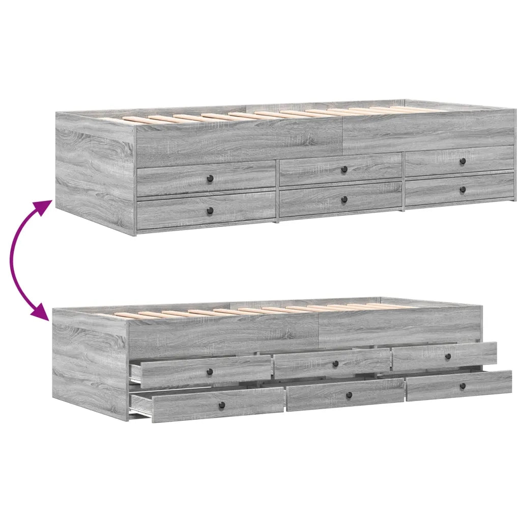 Divano Letto con Cassetti senza Materasso-Sofa Letto-Daybed 90x190 cm 569177