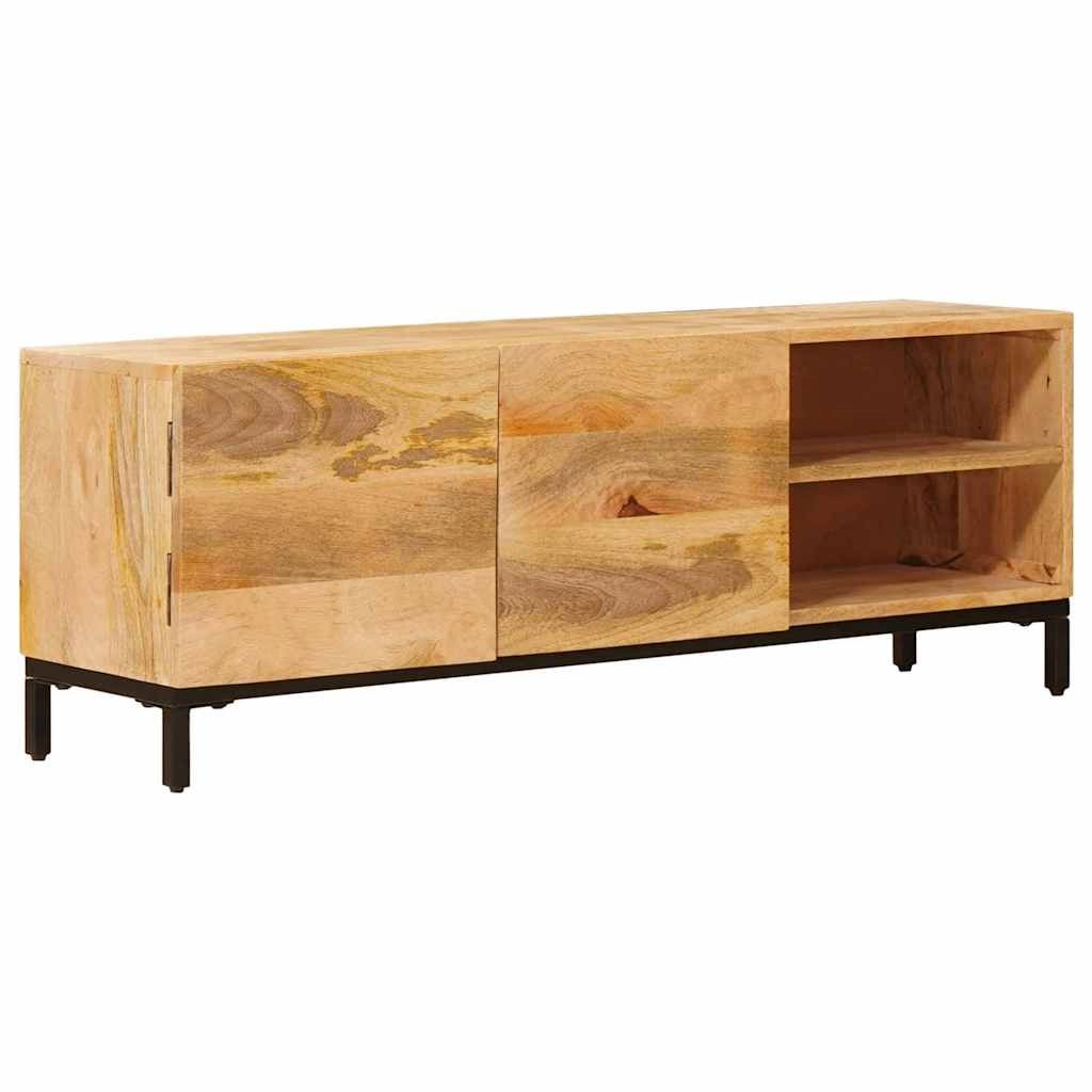 Mobiletto moderno con ripiani integrati 110 x 30 x 40 cm in legno massello di mango marrone 02_0058086