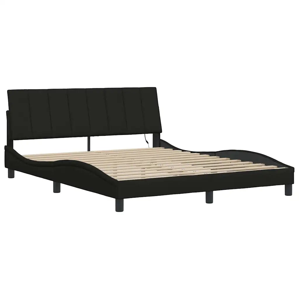 Giroletto senza Materasso Hanko Nero 160x200 cm in Tessuto 3310470