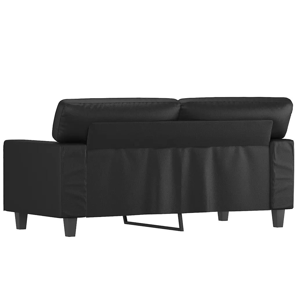 Divano a 2 Posti Nero 120 cm in Similpelle