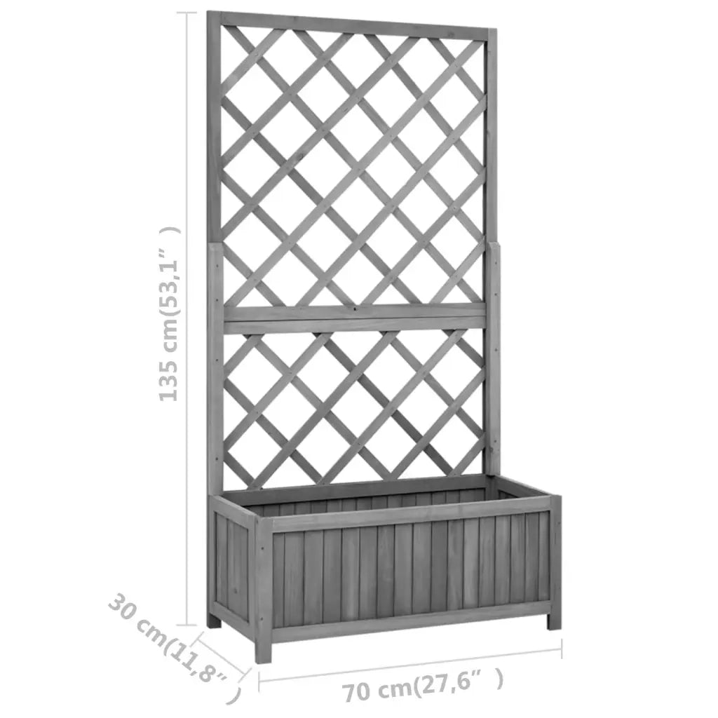 Fioriera con Traliccio Nera 70x30x135 cm in Massello di Abete cod mxl 49449