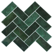 Piastrella a Spina di Pesce 50 pcs Verde Scuro 30 x 30 cm 42046191
