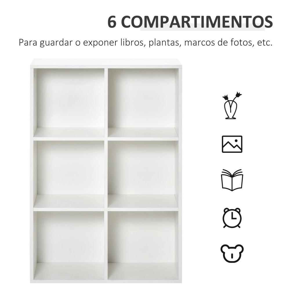 Libreria 3 Livelli con 6 Cubi ¨C Xylo ¨C Legno Bianco 65,5x30x97,5 cm