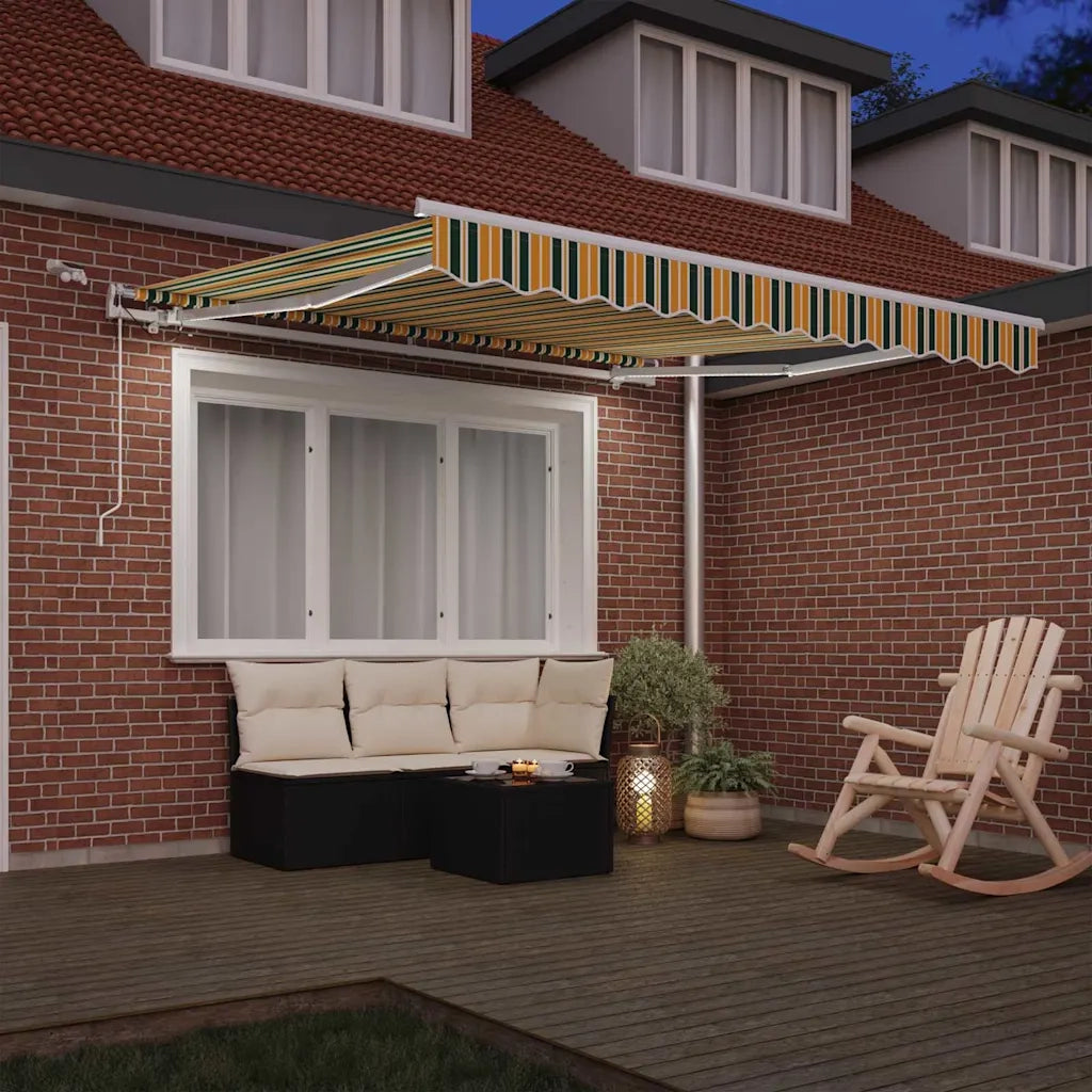 Tenda Retrattile Verde e Giallo 350 x 250 cm