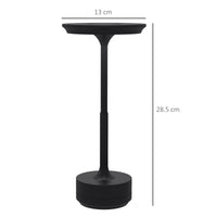 Lampada da Tavolo a LED Senza Filo Touch Ø13x28,5 cm Batteria Ricaricabile Nero