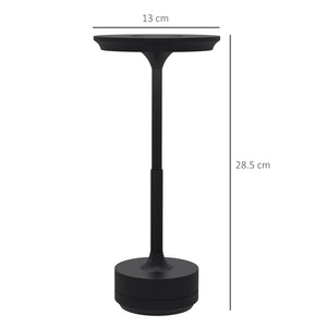 Lampada da Tavolo a LED Senza Filo Touch Ø13x28,5 cm Batteria Ricaricabile Nero