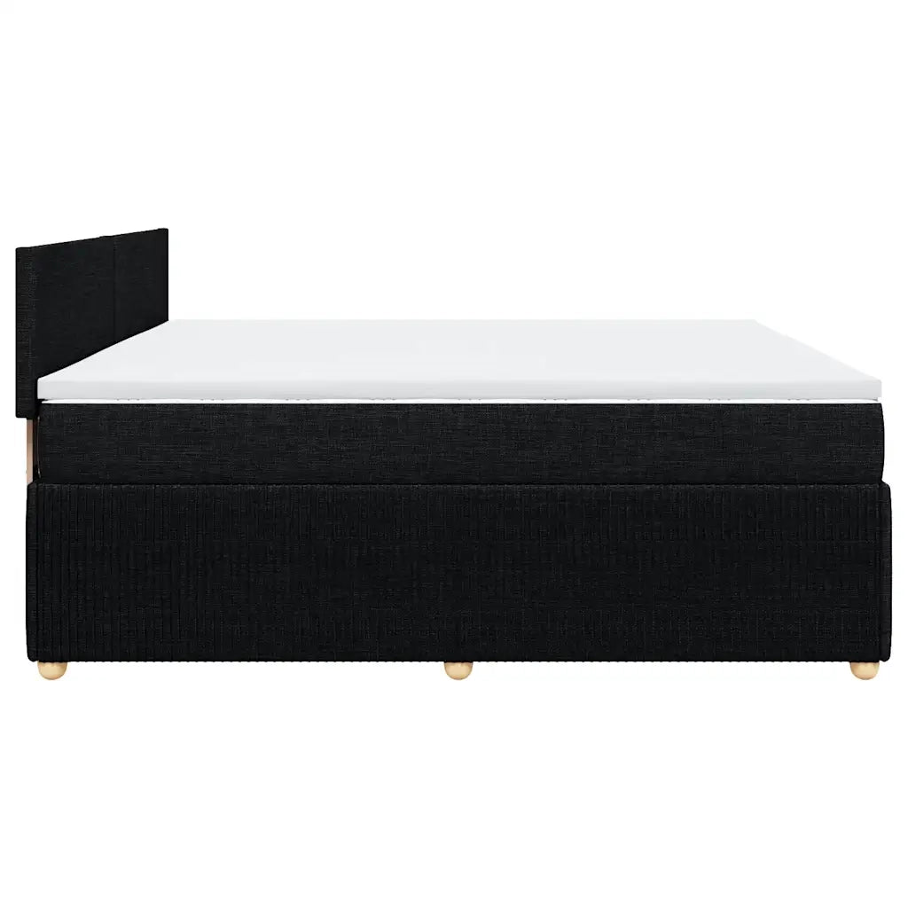 Giroletto a Molle con Materasso Nero 200x200 cm in Tessuto