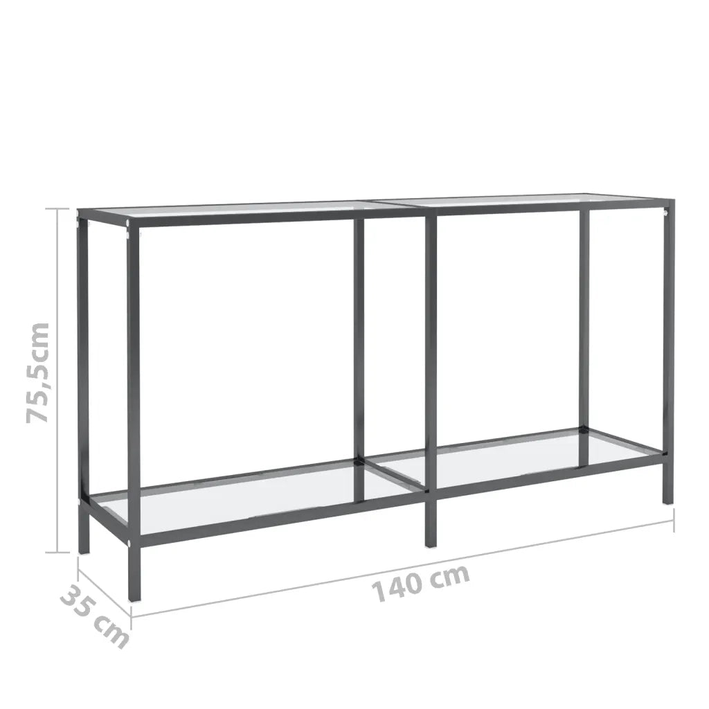 Tavolo Consolle Trasparente 140x35x75,5 cm in Vetro Temperato 331694