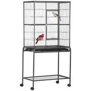 Gabbia per uccelli con ruote ¨C Zephmum ¨C Nero Grigio 81x48x162,5 cm