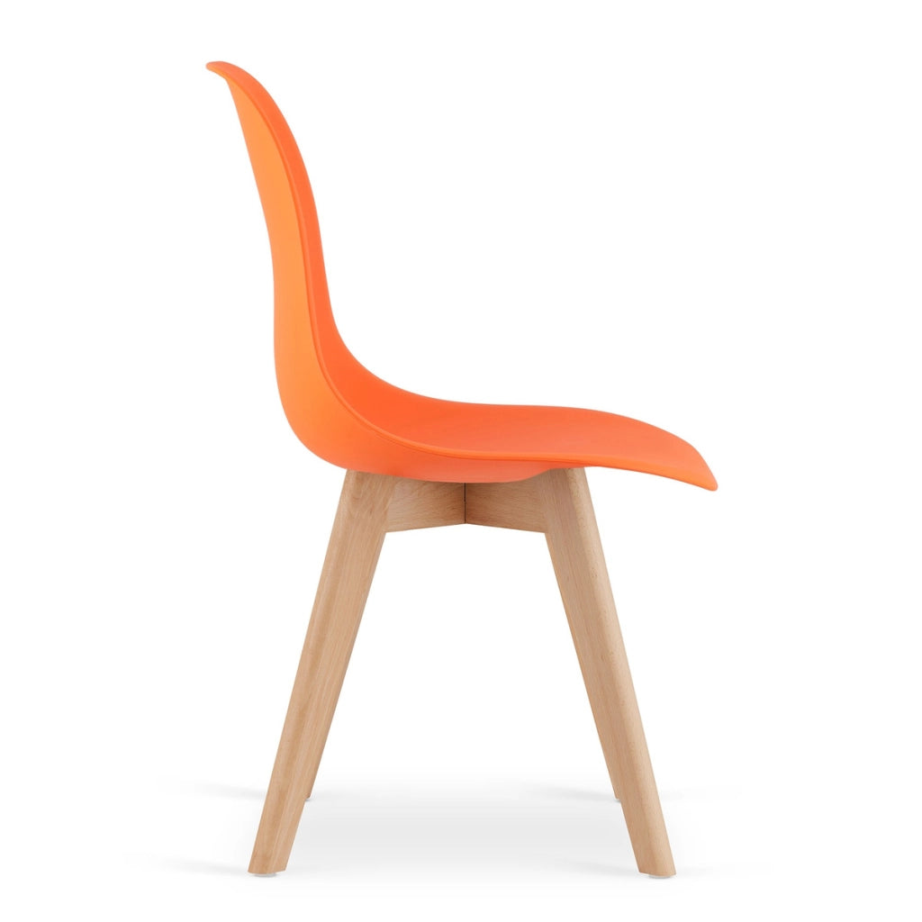 Set di 3 sedie Kito arancioni con gambe in faggio